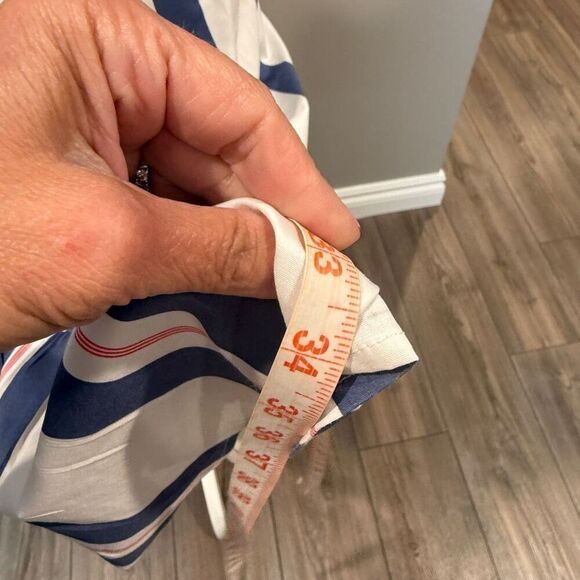 Banana Republic Americana Red white and blue striped Ruffle bottom dress 8 - Picture 8 of 9